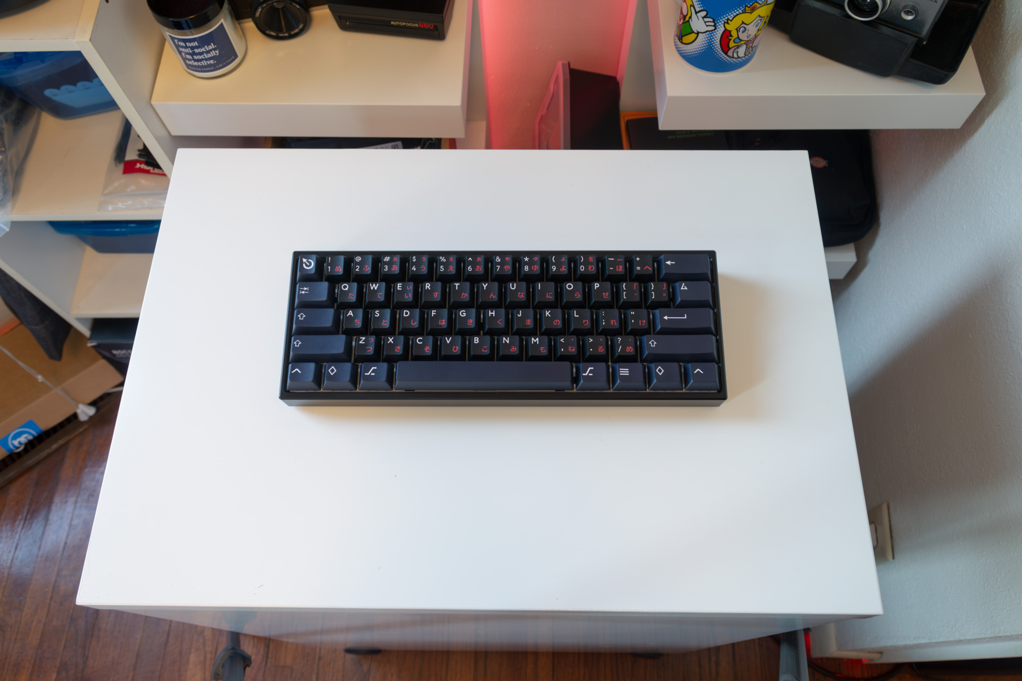 Custom Wooting 60he with white background top view